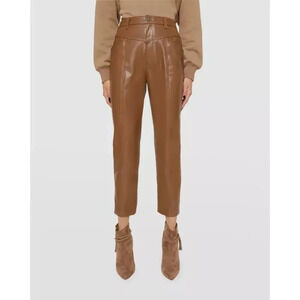 Rebecca Minkoff Sandra Faux Leather Pants Tobacco Brown Size 2